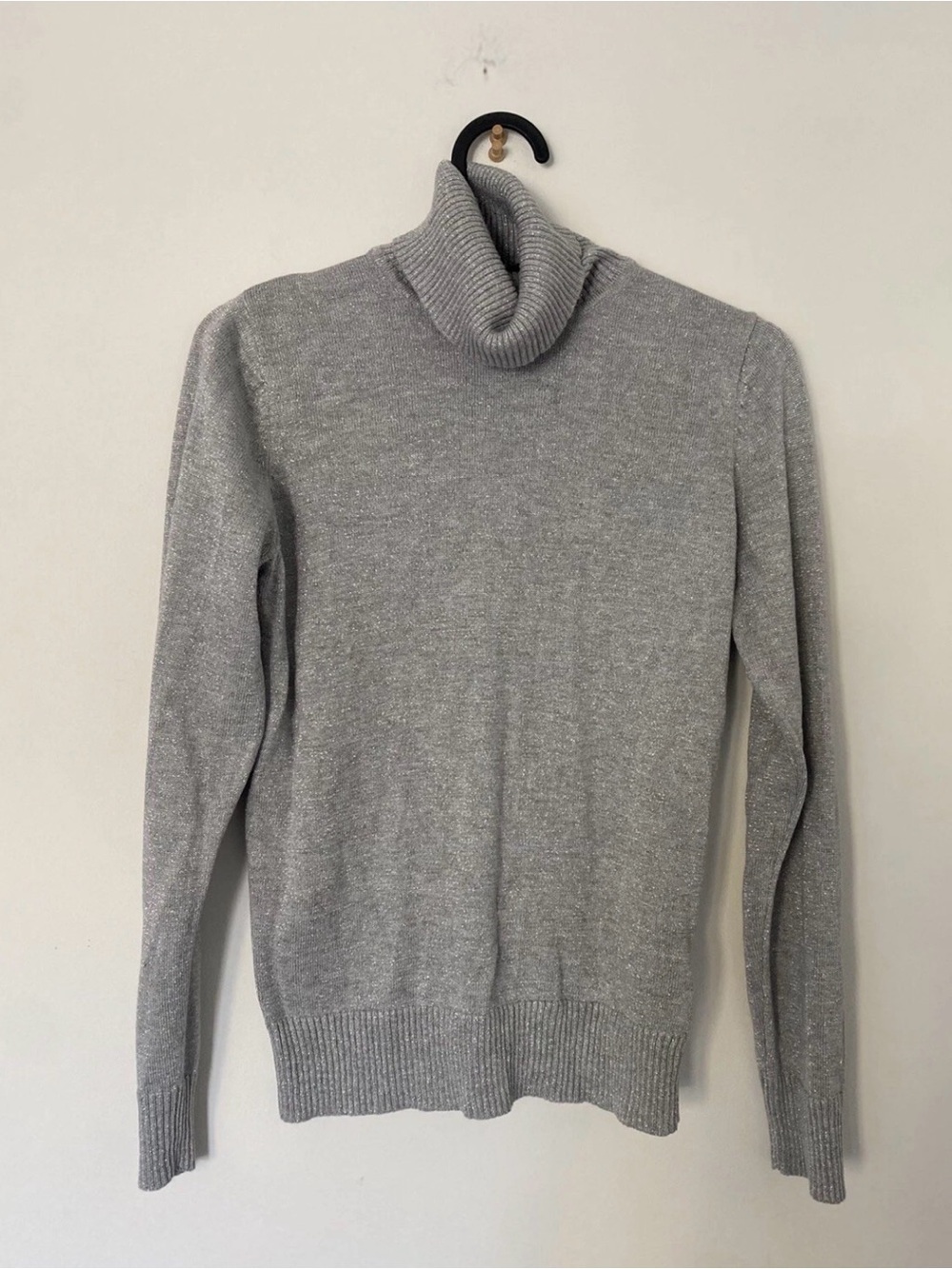 Joseph A sparkling Silver-womens Turtleneck Sweater